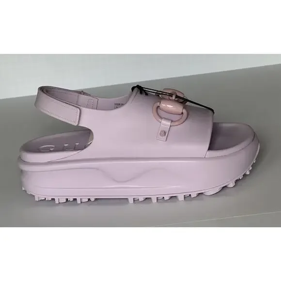 Gucci Women's Horsebit Rubber Pink Slingback Sandals 9 US (39 Eu) IT 742435 NIB - Picture 2 of 14